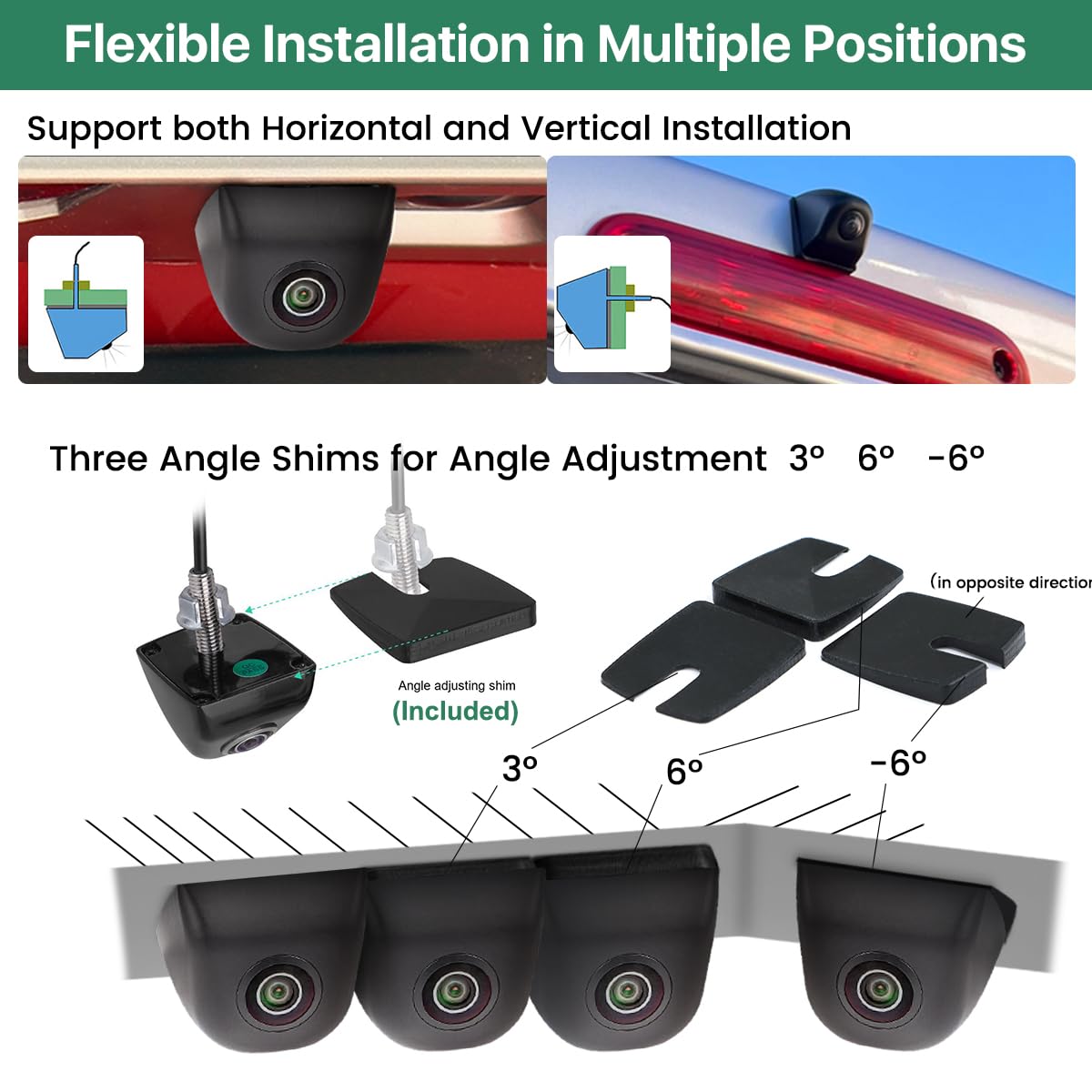 GreenYi Caméra de recul sans fil WiFi pour voiture, GreenYi 5G 720p HD, caméra de recul pour iPhone, iPad, smartphone Android, tablette avec grand angle de vue de 170 degrés