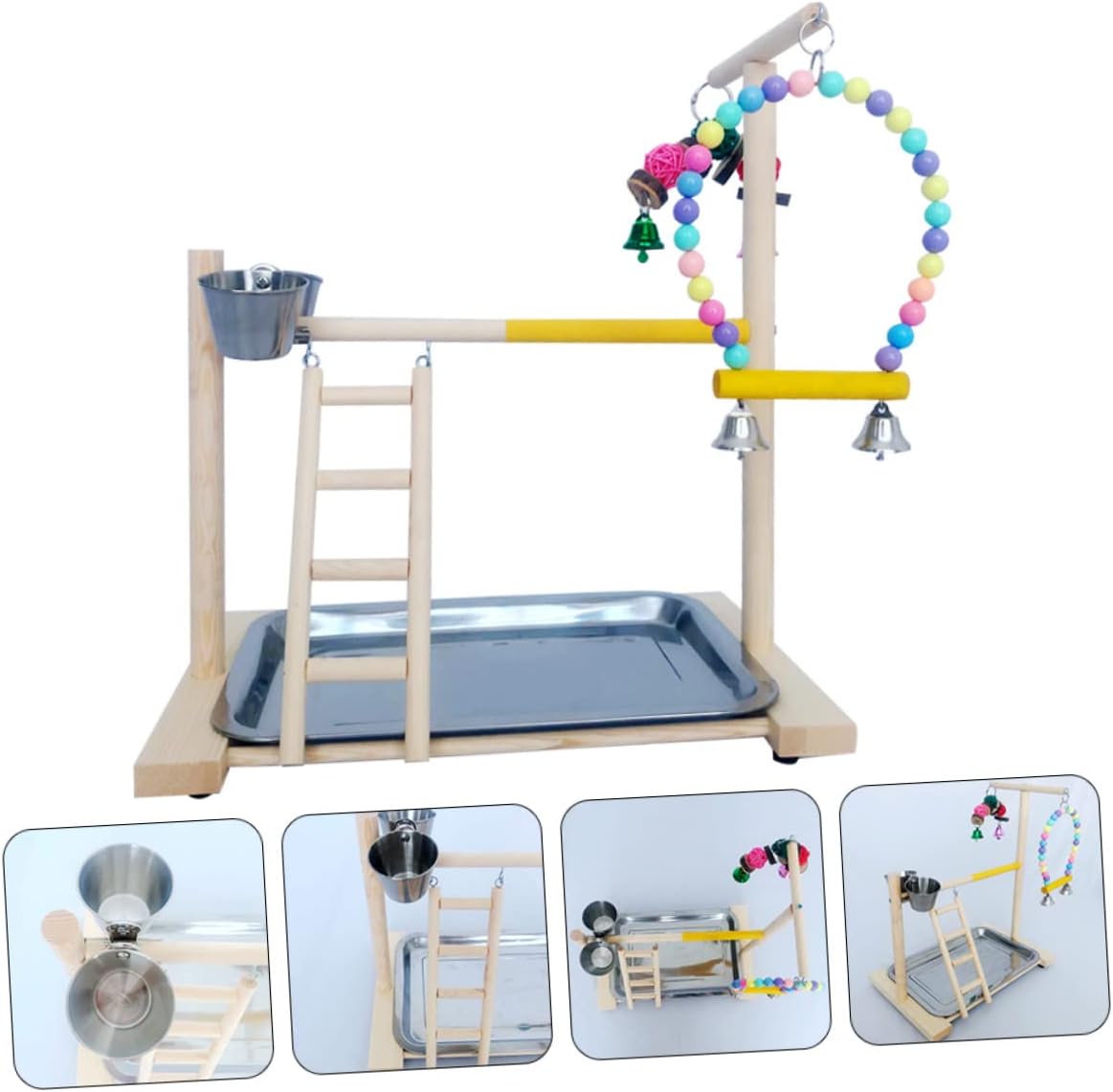 Angoily Parrot Stand Rack Eco-Friendly Bird Playing Stand for Training and Interaction Easy to Install for Parrots and Birds
