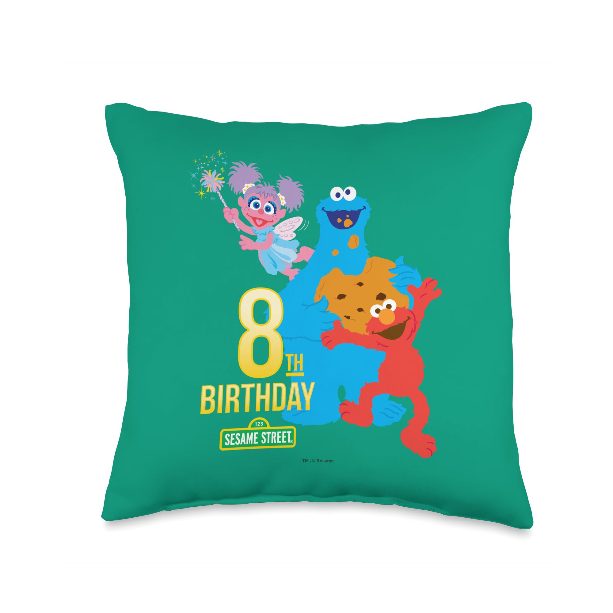 Coussin Sesame Street 8th Birthday 16x16 multicolore oreiller deco enfant