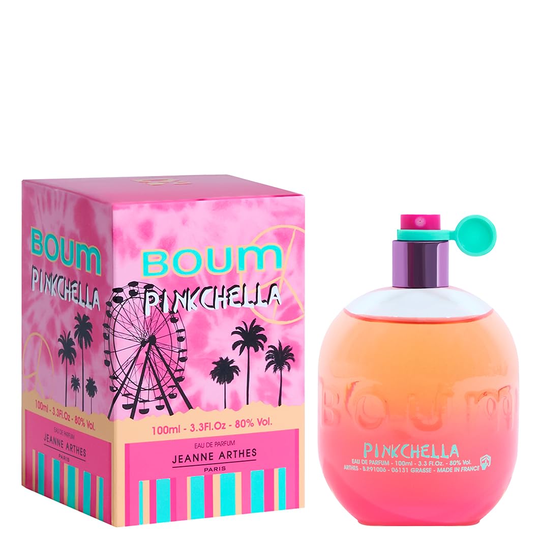 Jeanne Arthes – Boum Pinkchella– Perfume for Women – Fruity & Floral Scent – Notes of Vanilla, Lavender & Musk – Made in France –3.3 Fl.Oz
