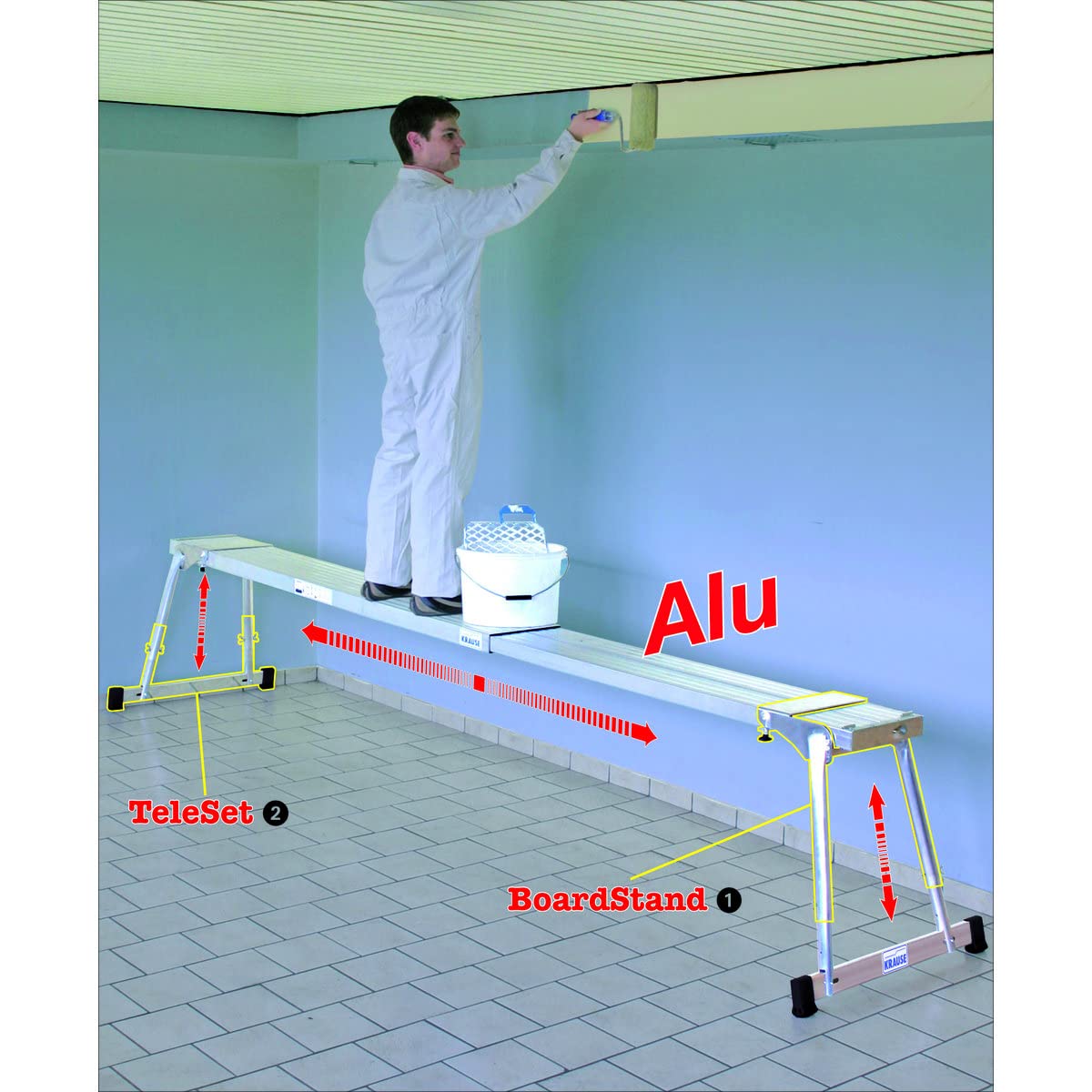 KRAUSE | TeleBoard | Alu-Teleskop-Bohle | Länge 2,05-3,50 m