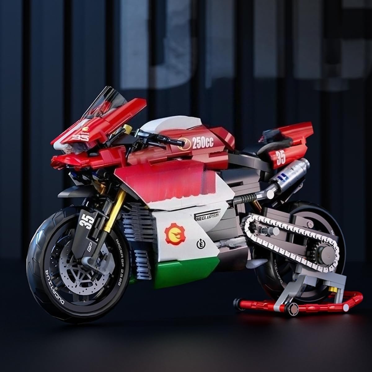 JUCYJULY Kit de Bloc de Construction Moto, 863 Pièces MOC Jeux de Construction Brique Moto Modèle, Maquette de Technic Moto Techniques pour Adultes Enfants Cadeau Jouet