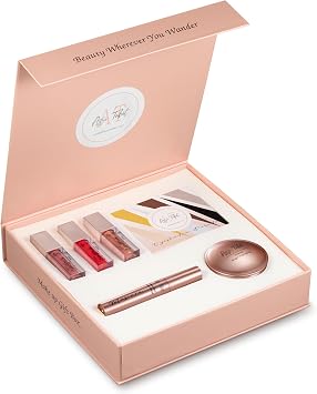 AssiTabet Cosmetics Makyaj Seti, Far Paleti, Ayd nlat c , Maskara, 3l  Likit Ruj, Profesyonel Kozmetik Hediye Kutusu