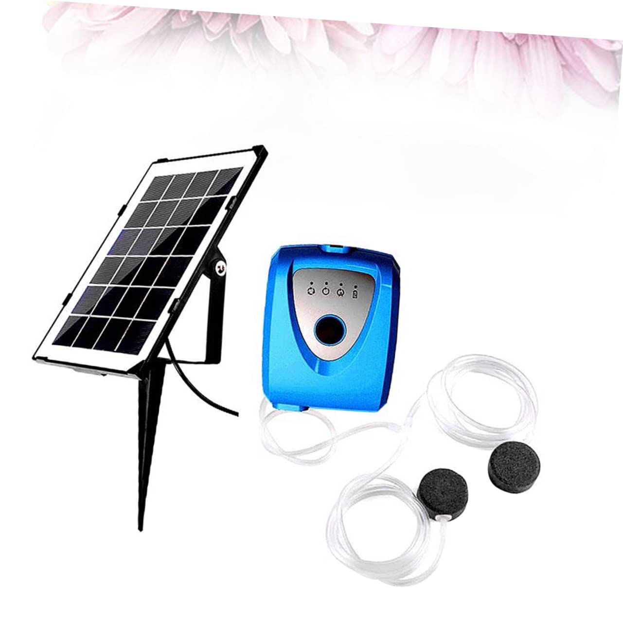 POPETPOP de para Acuario Panel Solar para Peces Aireador de Agua Sumergible sin Ruido 35 Recargable por USB Aireador para Pesca al Aire