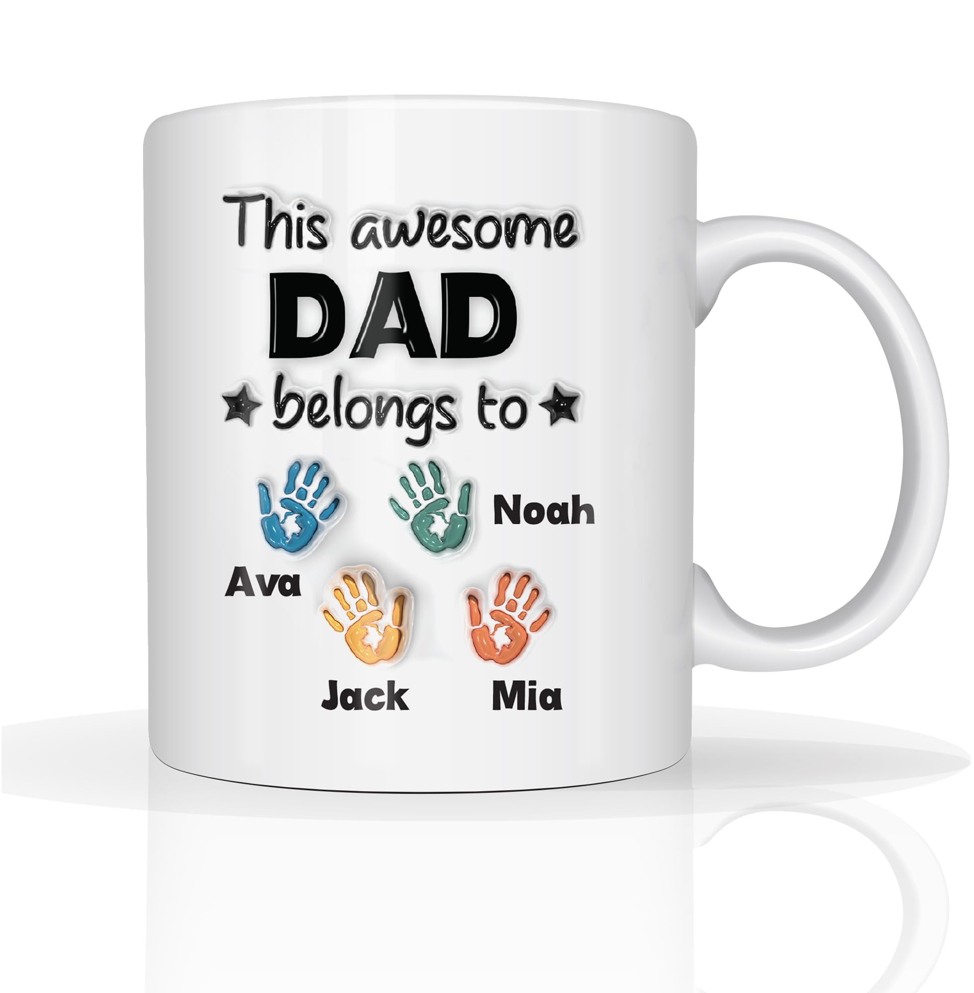 Star Online Personalised Gift for Dad Mug Fathers Day Custom Photo 11oz Ceramic Coffee Cup Best Dada Ever Daddy Birthday Presents Dishwasher Safe (Hands Dad Mug) — image 1
