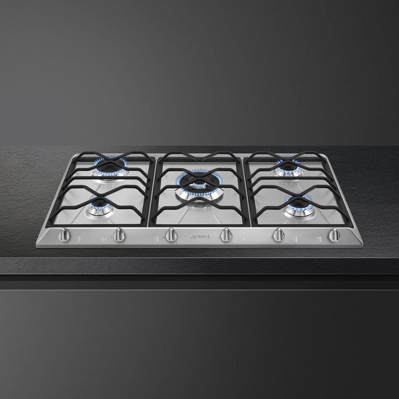 SMEG SRV596O, Piano cottura a gas UNIVERSALE, Stainless steel