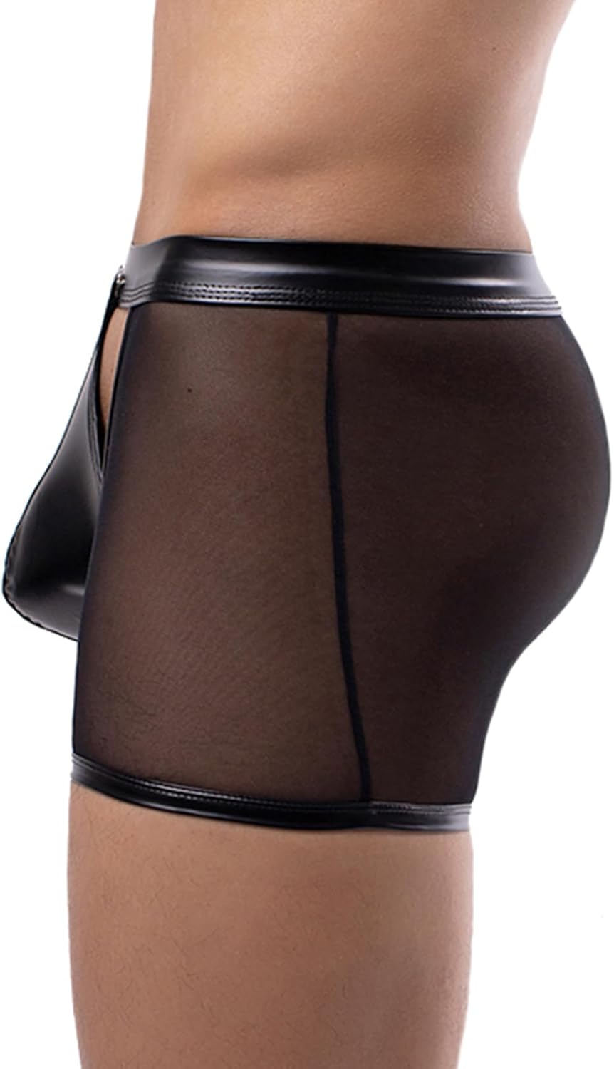 Men Sexy Boxer Briefs Mens Sexy Underwear Breathable Mesh Boxer Briefs See Through Hollow Lingerie - Image 5