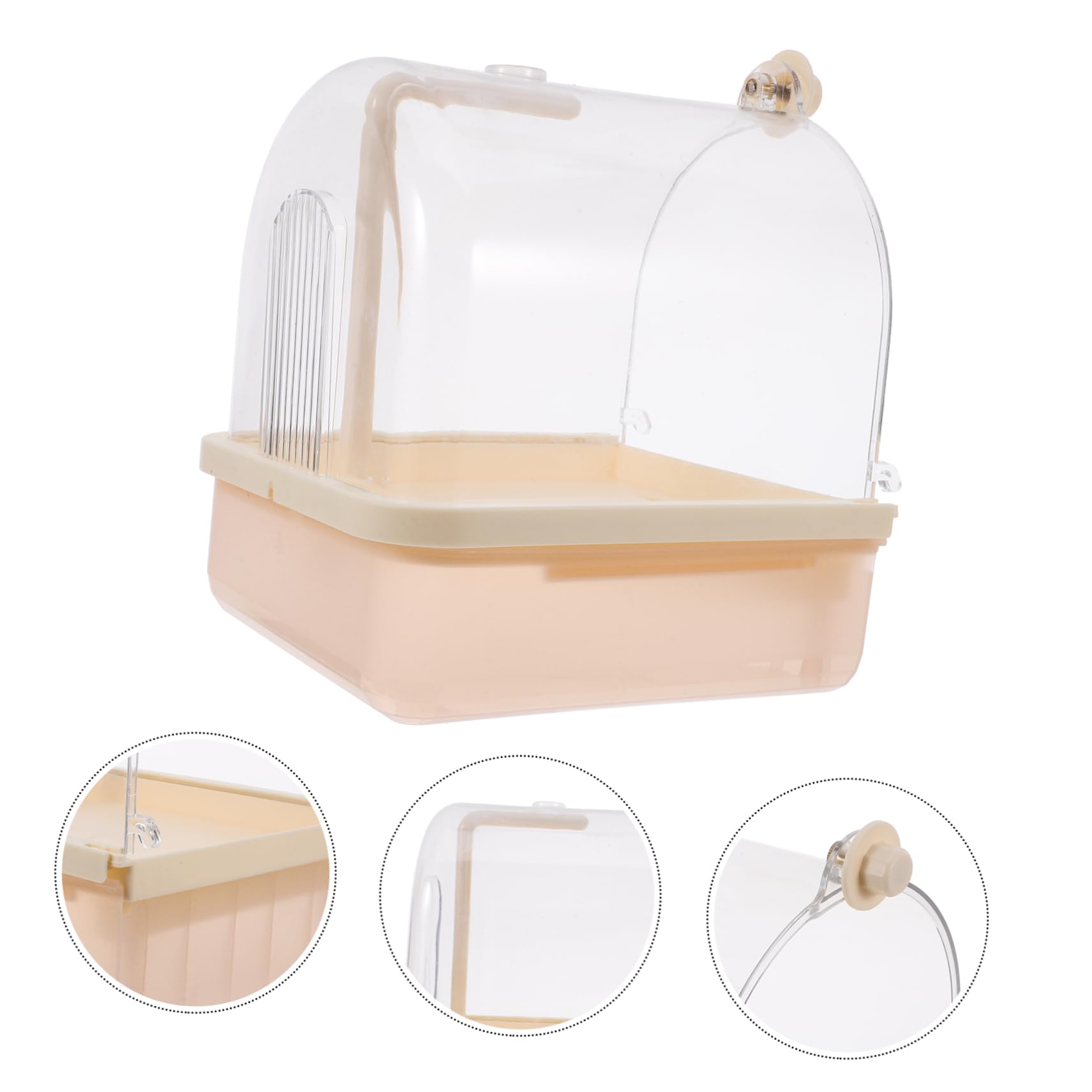 Abaodam Vasca da Bagno per Pappagalli Appesa, Box di Pulizia Automatica in ABS, Installazione Facile, per Gabbia, Accessorio per Uccelli