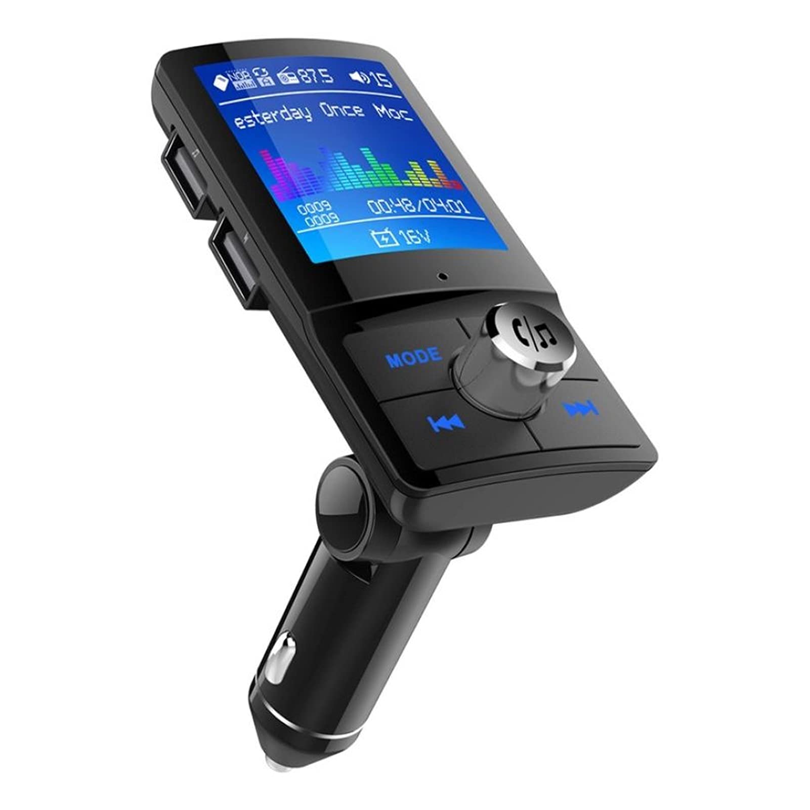 Adattatore Audio Bluetooth. Schermo da 1,8 Pollici Dual Dual USB One Touch rispondendo a Sette Lingue Trasmettitore Auto FM TRASMETTORE VELOCK VELOCK VALUTATORE Auto Charger Kit Bluetooth 4.2