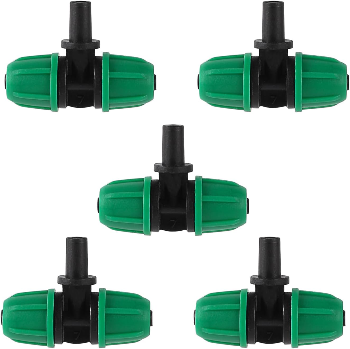 6mm to 1/4 Inch Barb Tee for for ¼ in. tubing; Tubing Outside Diameter (OD) is 0.250 in., Internal Diameter (ID) is 0.170. in. (20Pcs/Pack) (Green-1/4" to 6mm)