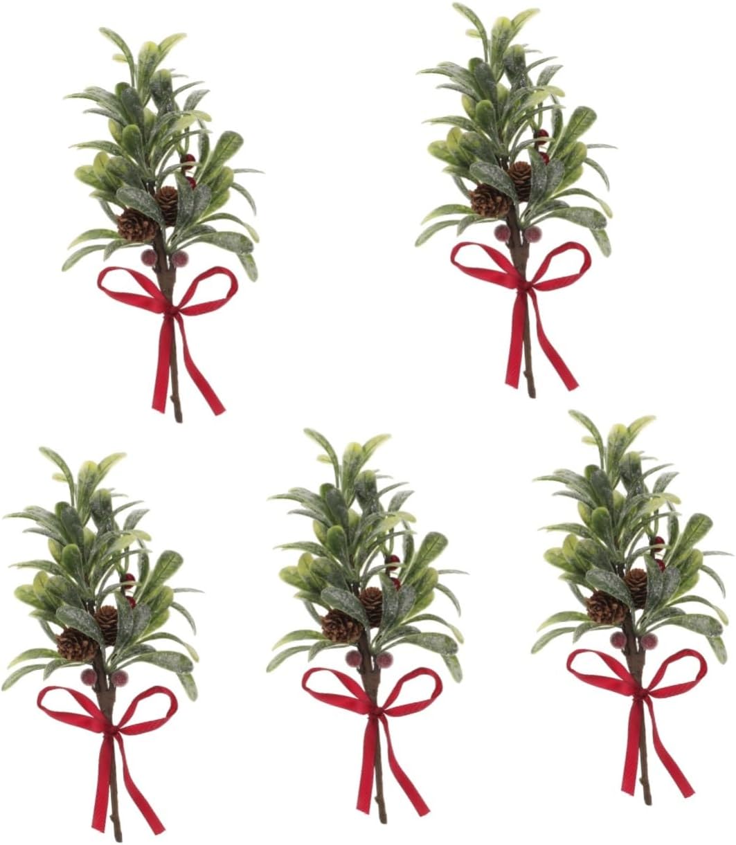 5pcs Christmas Berry Branch Decoration Artificial Holly Stems for Home Decor Crafts and Festive Centerpieces Faux Greenery for Xmas Celebrations