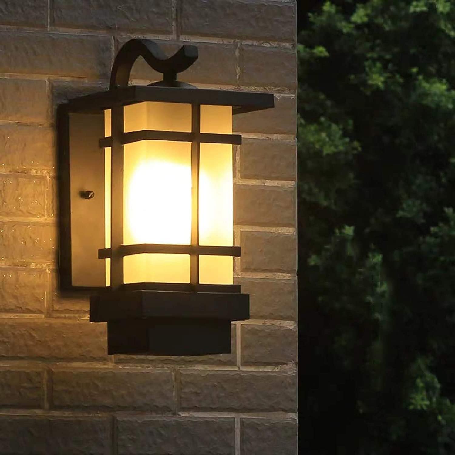 Lampa Ogrodowa,Lampy Wodoodporna Zewnętrzna Lampa Ścienna Metalowa Kinkiet Szklany Klosz E27 Zewnętrzna Lampa Ścienna Do Garażu, Ogrodu, Patio, Drzwi Oprawa Ogrodowa