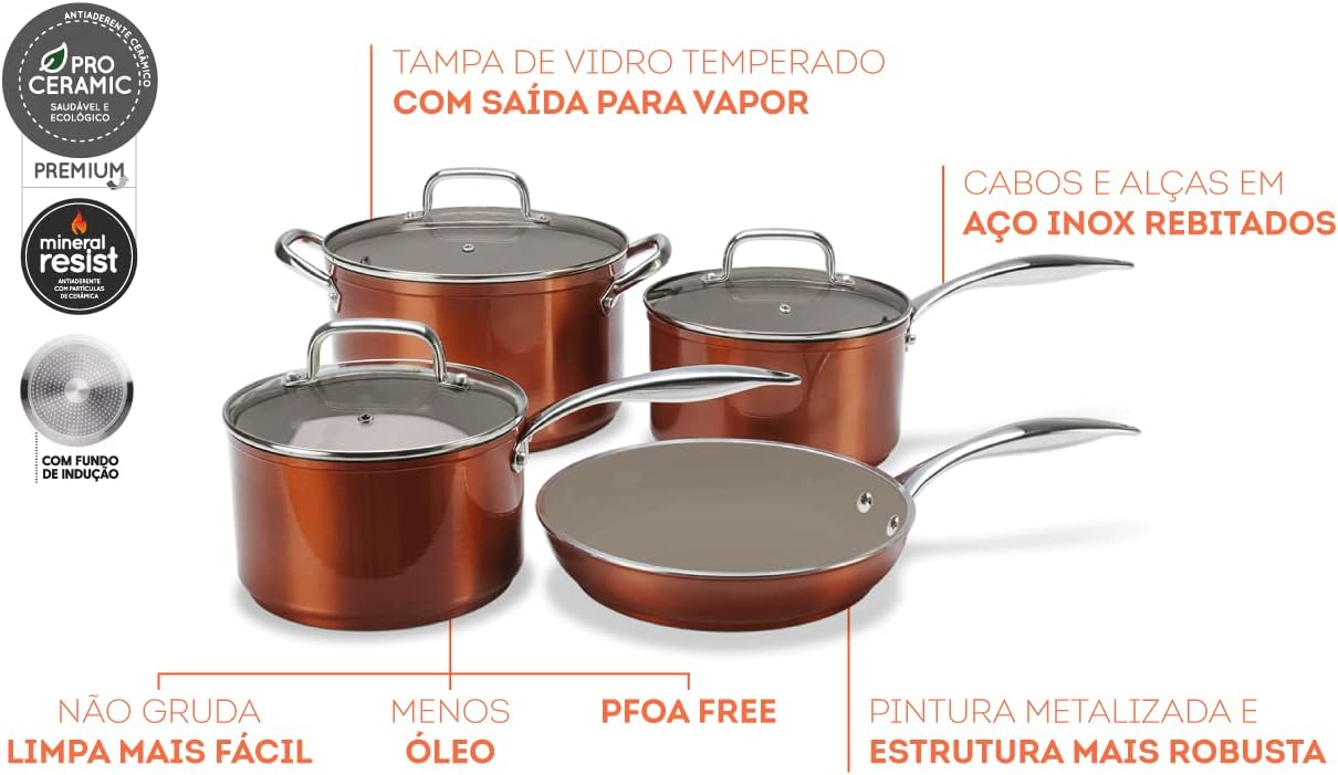 Jogo de Panela Brinox Ceramic Life Unique Jogo de Panela Brinox Ceramic Life Unique