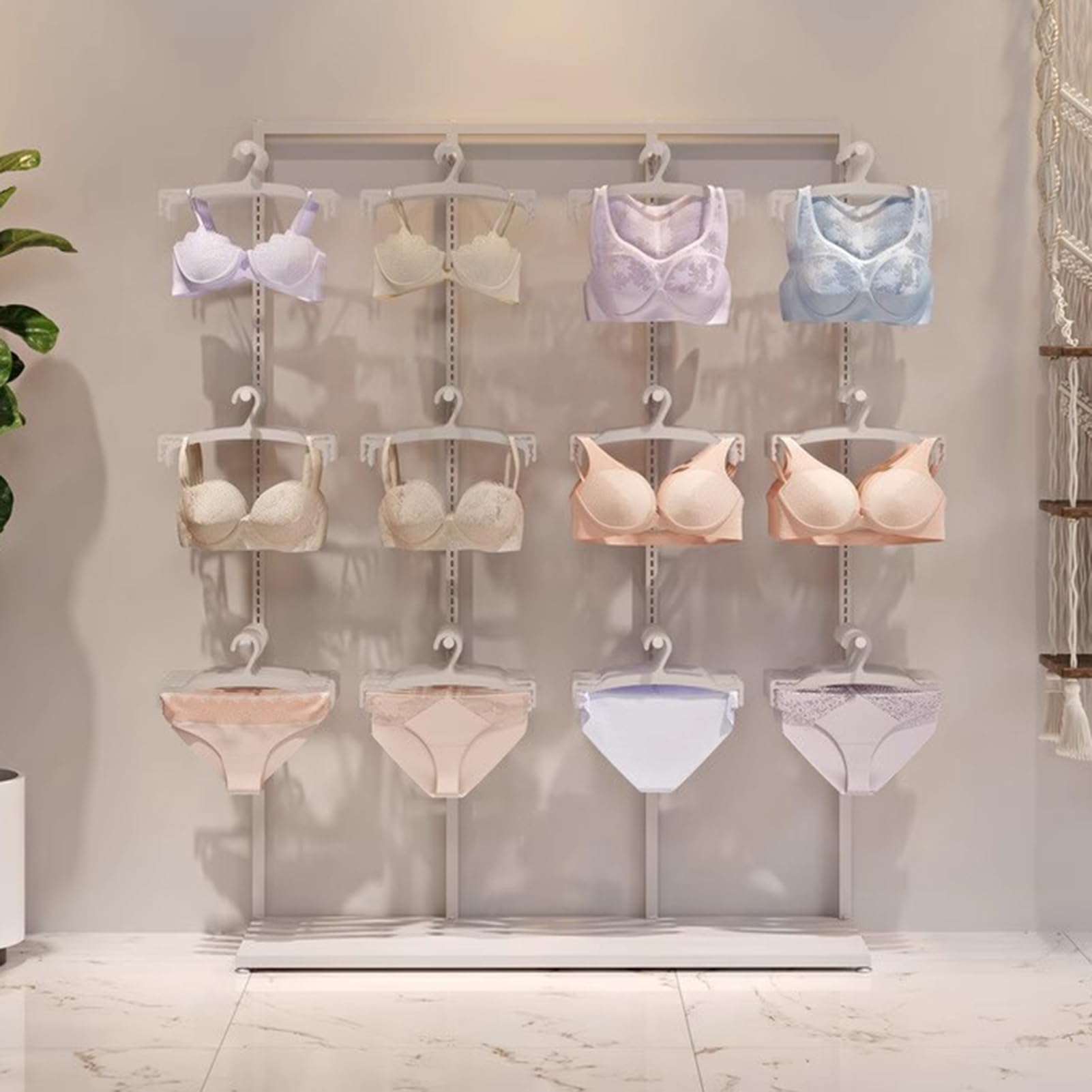 JYBNBBE Adjustable Underwear Display Stand, Floor Standing Clothing Rack for Bras, Shorts, Swimwear, Retail and Store Display,C-135x40x100CM