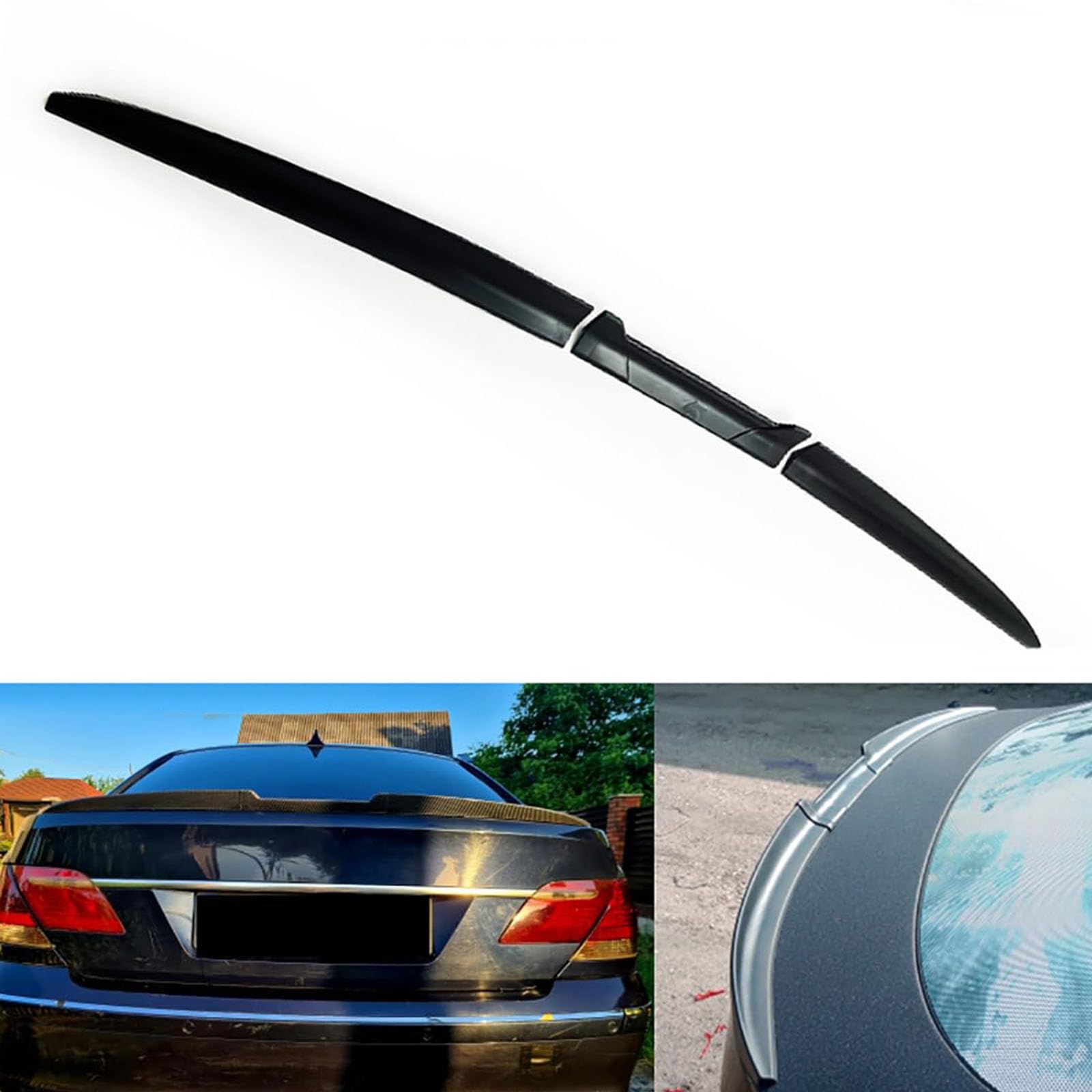 Zestaw dachowy spojlera samochodowego, kompatybilny z Hyundai Celesta 2008-2019, 3-częściowy tylny spojler samochodowy, listwa wykończeniowa, tylna szyba, górne skrzydło dachowe, błyszczący