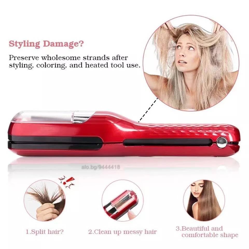 Image of YOGIMOONI Cordless Split End Hair Trimmer Machine | Rechargeable Electric Split Ends Remover Tool for Dry, Damaged, Curly, Frizzy Hair | 2-in-1 Automatic Split End Cutter for Men & Women