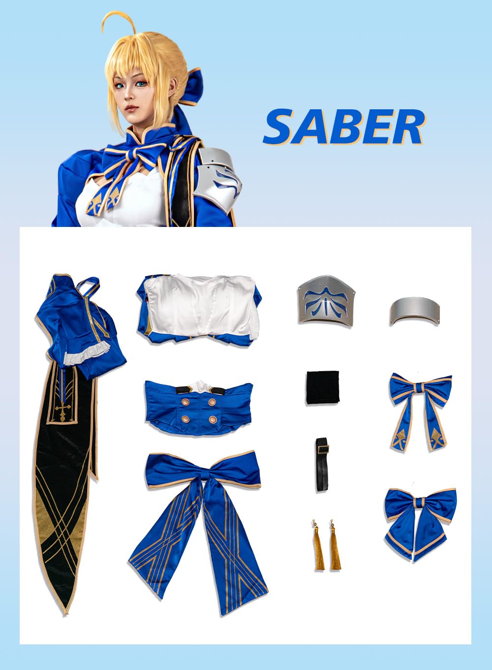 OSIAS Kobieta Gra Saber Kostium Cosplay