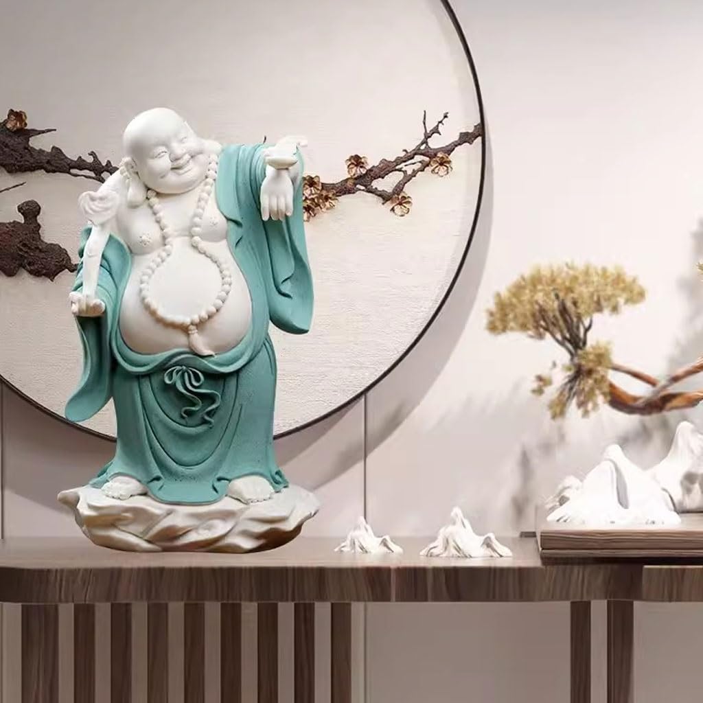Escultura de Estatua de Buda Oficina Cerámica Maitreya Buda Artesanía Adornos Sala De Estar Lucky Bodhisattva Decorativos