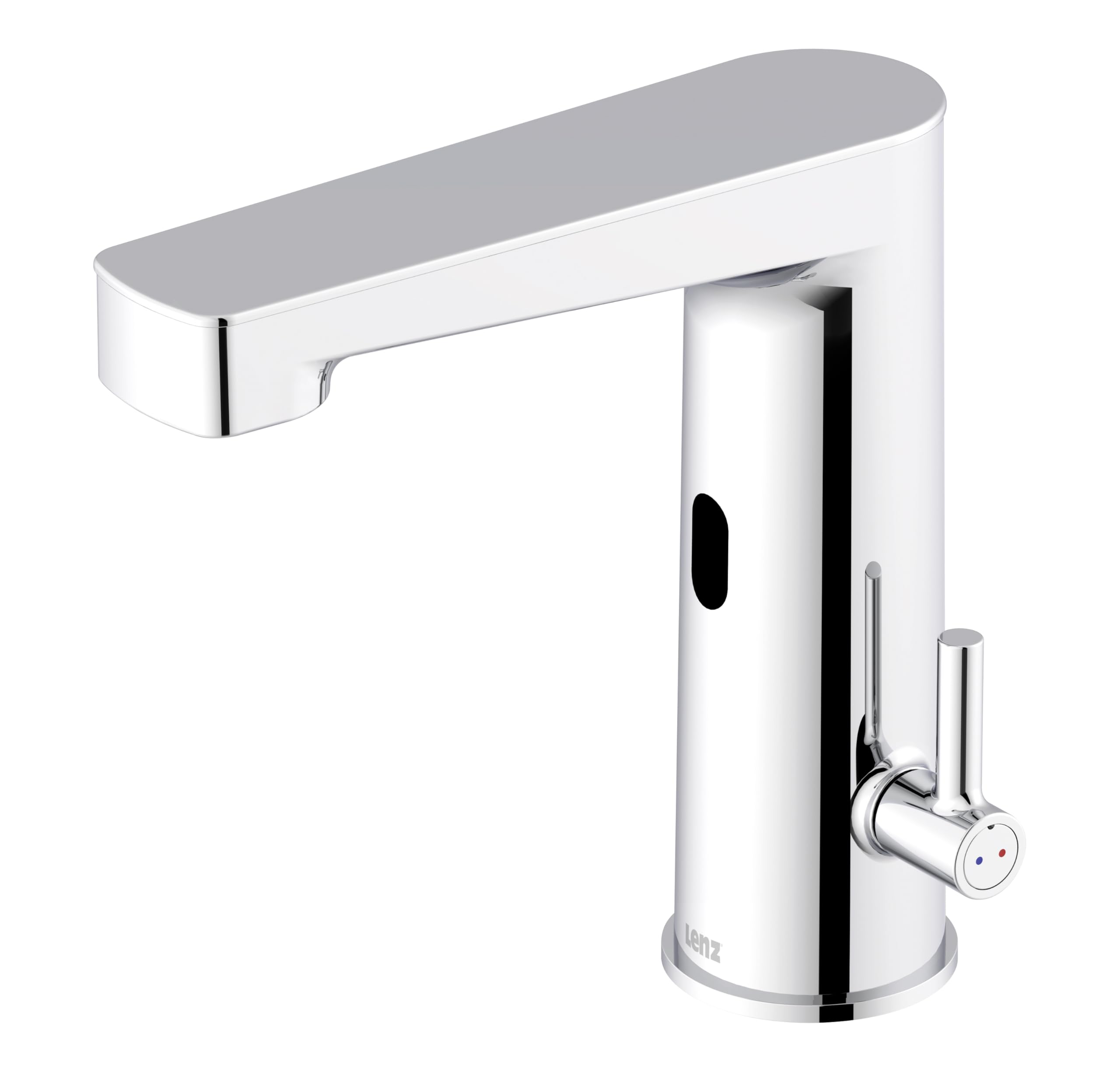 Lenz Waschtischarmatur MOLA Chrom – moderne Sensorfunktion für mehr Hygiene im Bad – einfache Installation und hochwertige Verarbeitung - 46020502 | Sensorarmatur mit einstellbarer Temperatur, Verstellbare Markenmischdüse, Inkl. Easy Clean Pop-Up Ventil -