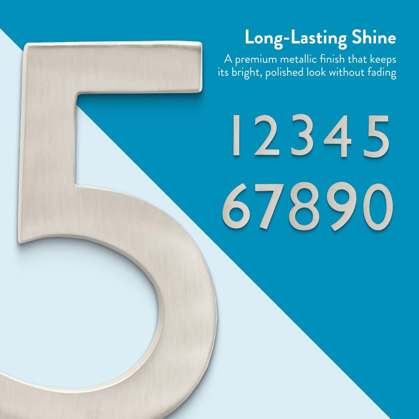 Architectural Mailboxes 3582SN-4 4 inch Solid Brass Floating House Number, 4, Satin Nickel