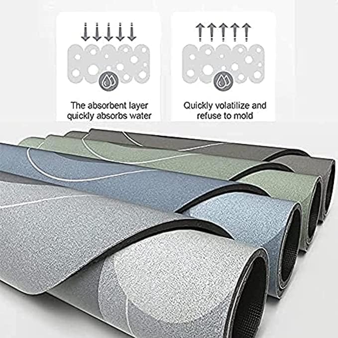 RIDHMIN Doormats Quick Drying Rubber Round Mats & Water Absorbent Door Mat for Home,Water Absorbing Non-Slip Bathroom Floor mats (Bathroom Print) (Multi Colour) 2