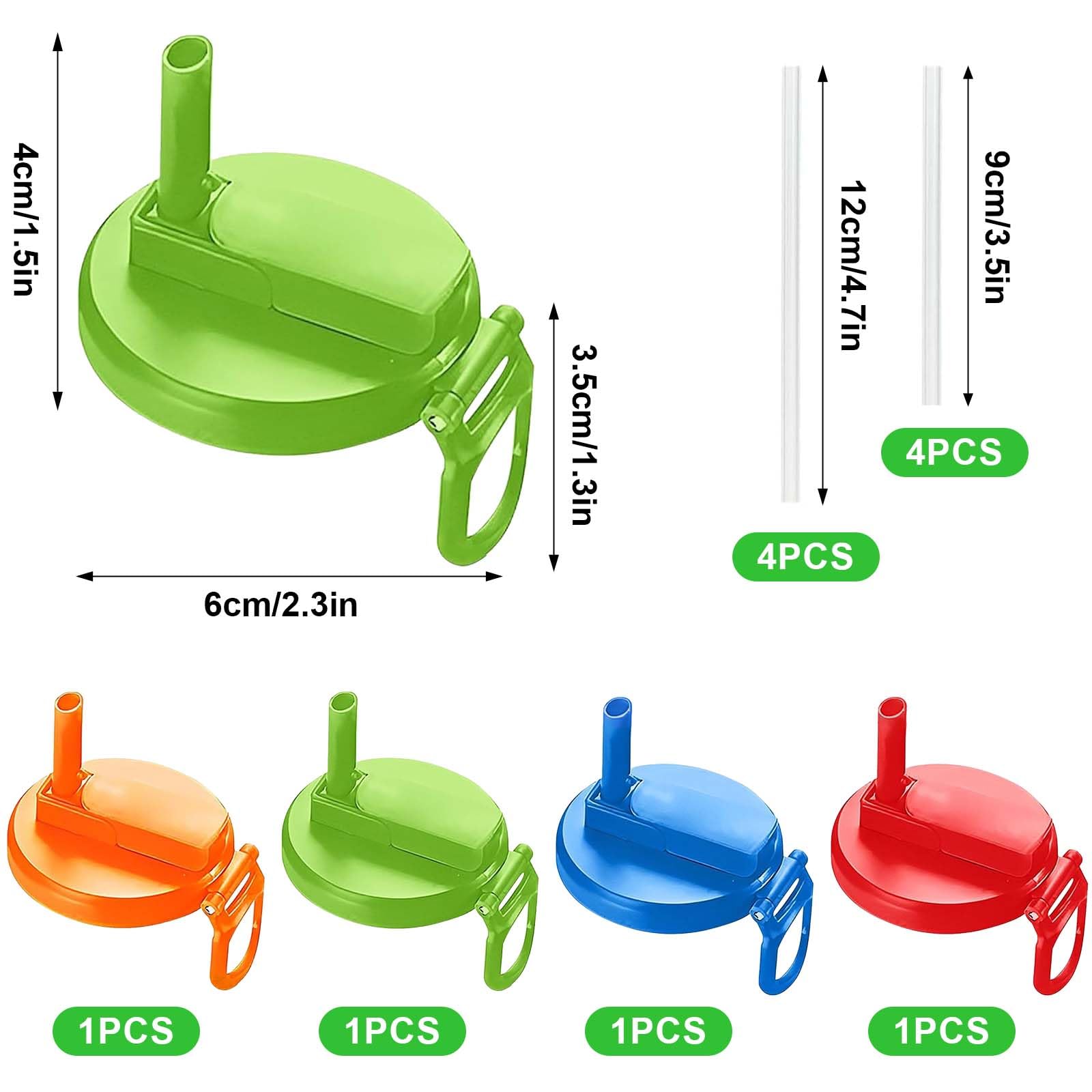 4 Couvercles De Canettes Avec Paille En Silicone - Anti-fuite, Réutilisables, Pour Boissons