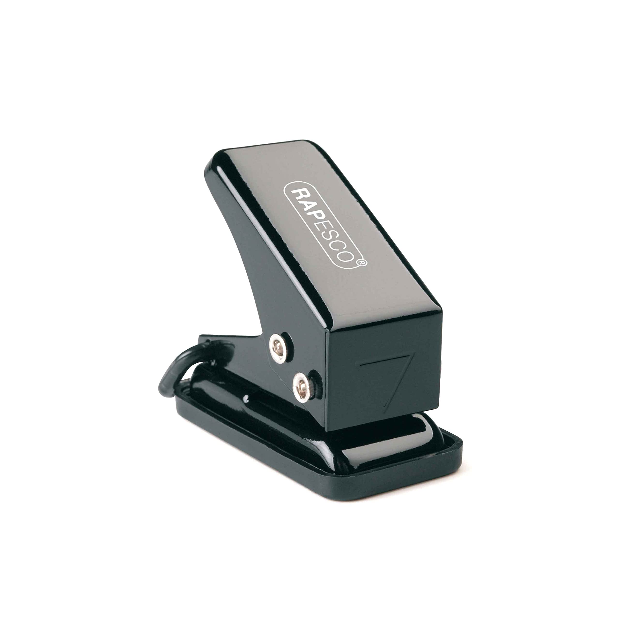 Rapesco PF15A001 15 Perforadora Metálica de un Agujero, Capacidad de 8 Hojas, Negro