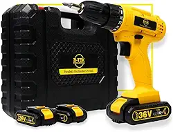Furadeira e Parafusadeira Portátil Sem Fio a Bateria 36V + Kit Maleta com acessórios 24 peças - 110/220V