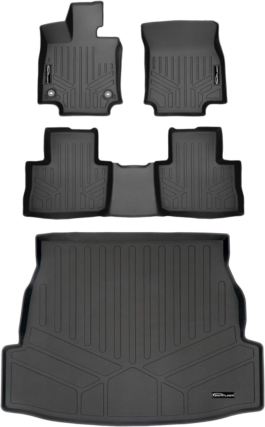 MAXLINER Custom Fit Floor Mats 2 Rows and Cargo Liner Trunk Set Black Compatible with 2019-2021 Toyota RAV4 - No Hybrid Models