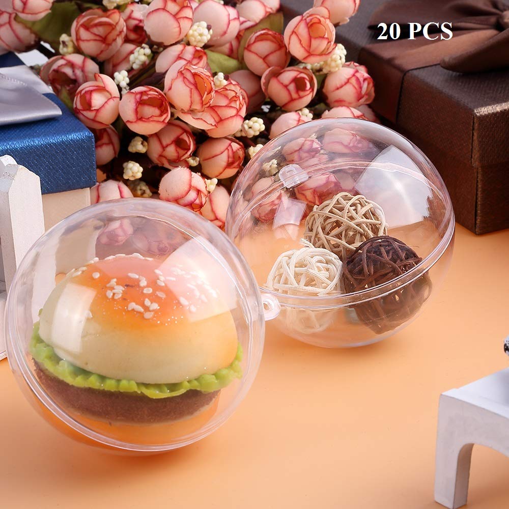 Uten Kranich Pack of 20 Acrylic Baubles Christmas Decoration Transparent 10 cm