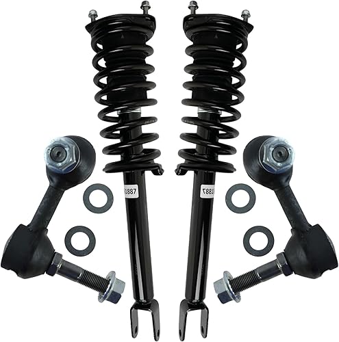 Miniatura 81 de TRQ Kit de suspensión delantera, conjunto de amortiguadores y resortes, barra estabilizadora, enlace estabilizador compatible con Chevrolet