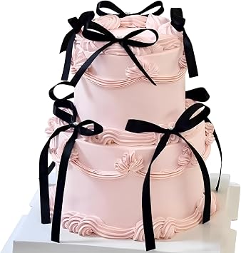 Bow Cake Toppers, 10 Pcs Bow Cupcake Toppers, Black Bows Themed Cake Party Decorations, Black Birthday Cake Decorations, Cake Decorations for Birthday Wedding Baby Shower Party Supplies