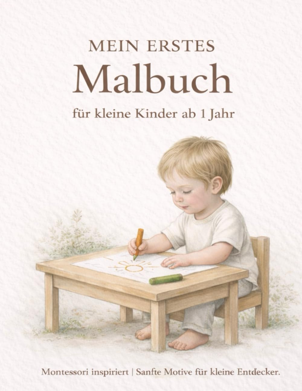 Mein erstes Montessori Malbuch für Kleinkinder ab 1 Jahr: Einfache Tiere und Alltagsmotive mit dicken Linien für kleine Kinderhände