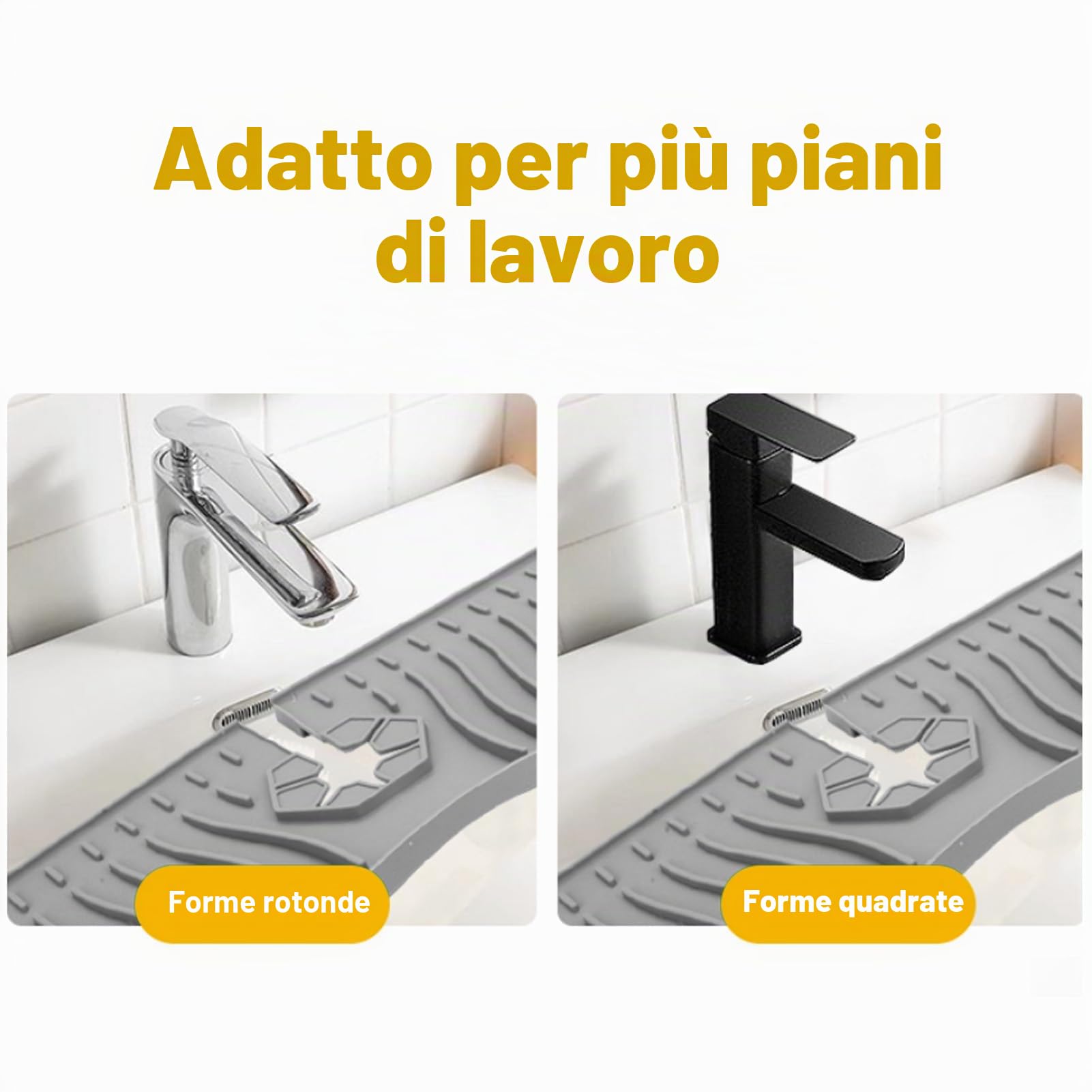 Tappetino paraspruzzi per lavello, 76 cm, paraspruzzi per lavello in silicone, maniglia antigoccia, gadget da , accessori per lavello per bancone della e bagno (grigio)