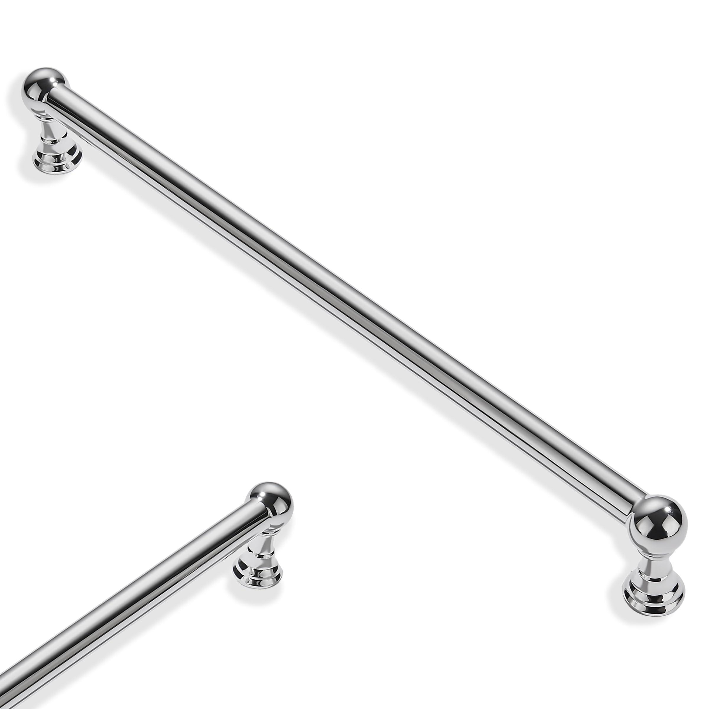 ZAUYX 2 Pack 10 Inch Hole Center Polished Chrome Cabinet pulls Solid Heavy Duty Drawer Handles Dresser Handles Cabinet Handles Bathroom Cabinet