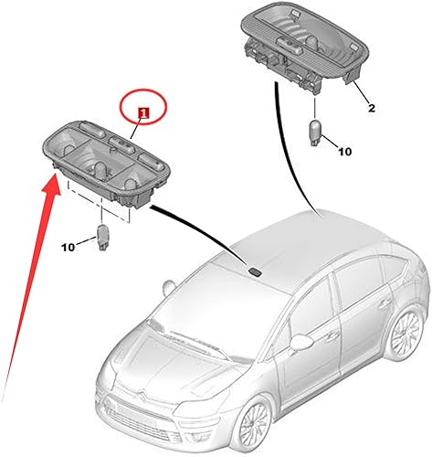Miniatura 3 de Aramox Luz de cúpula interior del coche, luz de lectura LED delantera, 6362N2 6362Z5 apto para Peugeot 308 408 3008, para, para Citroen C5 Elysée,