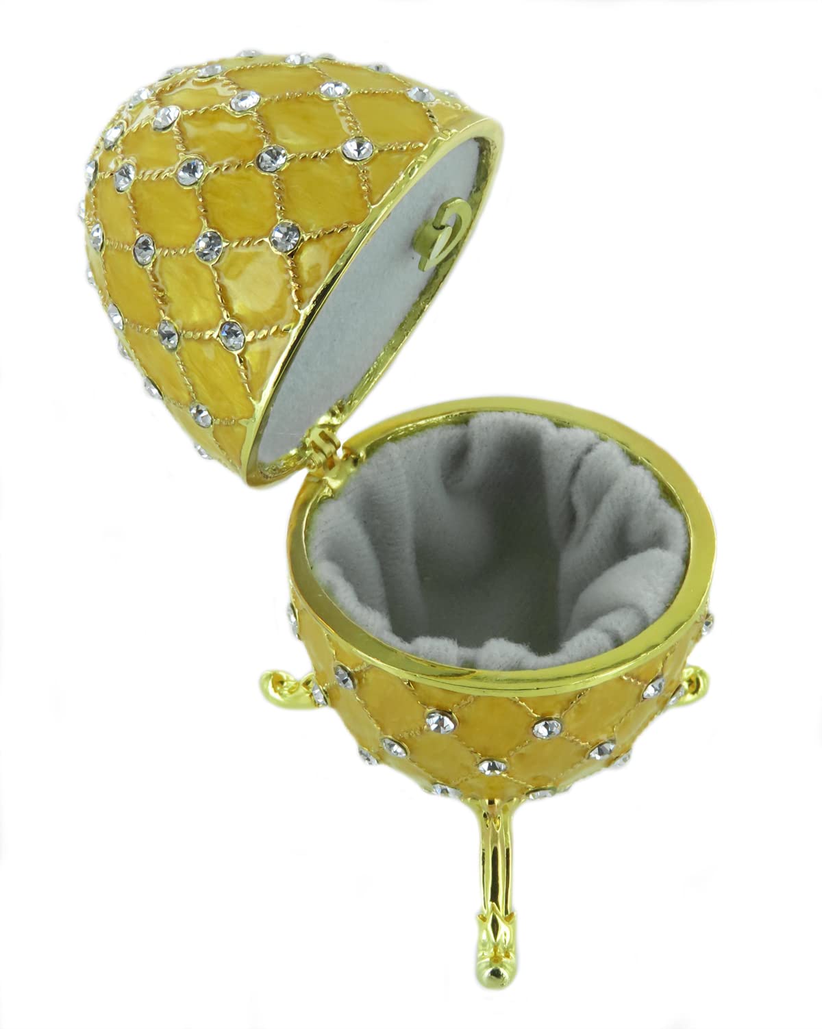 Lutèce Créations Muzyczne jajko/biżuteria w stylu Faberge z metalu z pozytywką, złoceniami, kamieniami strasu i 18-tonowym mechanizmem sprężynowym - dla Elise (Beethoven)