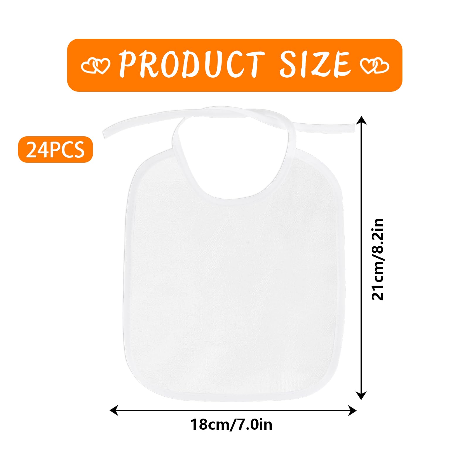 Baberos Blancos para Pintar, Paquete de 24, Baberos Impermeables de Algodón para Niños y Niñas, Babero de Saliva para Alimentación y Dentición, Regalos para Baby Shower