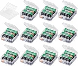 AA/AAA Battery Storage Cases – 9 PCS Hard Plastic Battery Storage Boxes for AA & AAA Cells, Rechargeable Batteries, Clear Battery Holders (Hyaline)