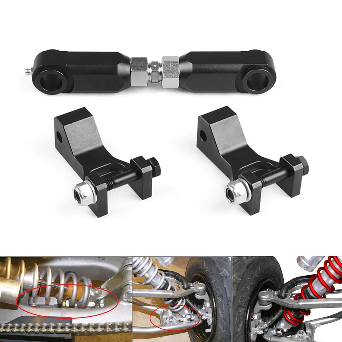 Kit d'abaissement Avant arrière VTT Compatible avec Raptor 350 yfm350 2004-2013, Raptor 660 660r yfm660r 2001-2005
