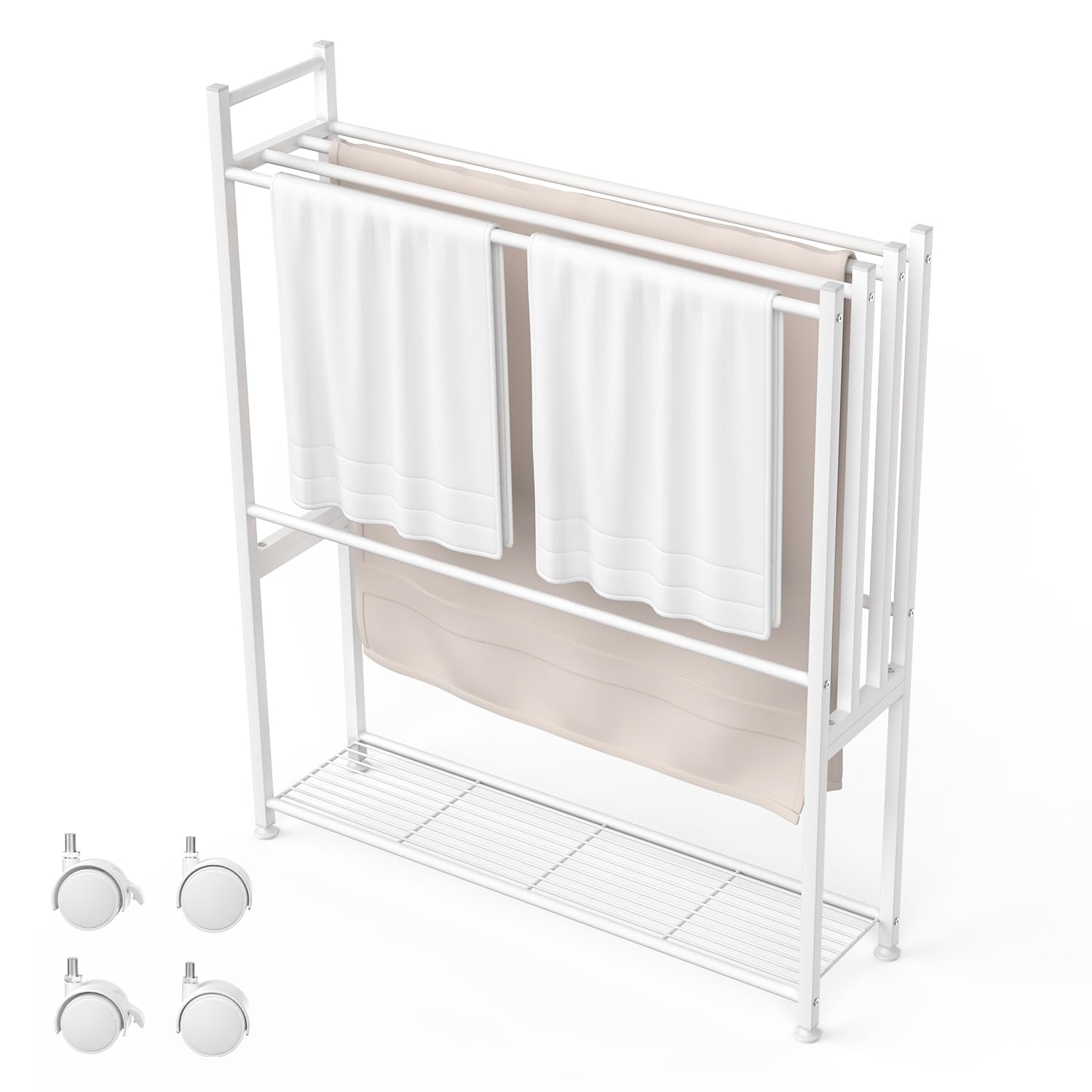 Amazon｜UTIMIU バスタオルスタンド バスタオルハンガー スリム 横から