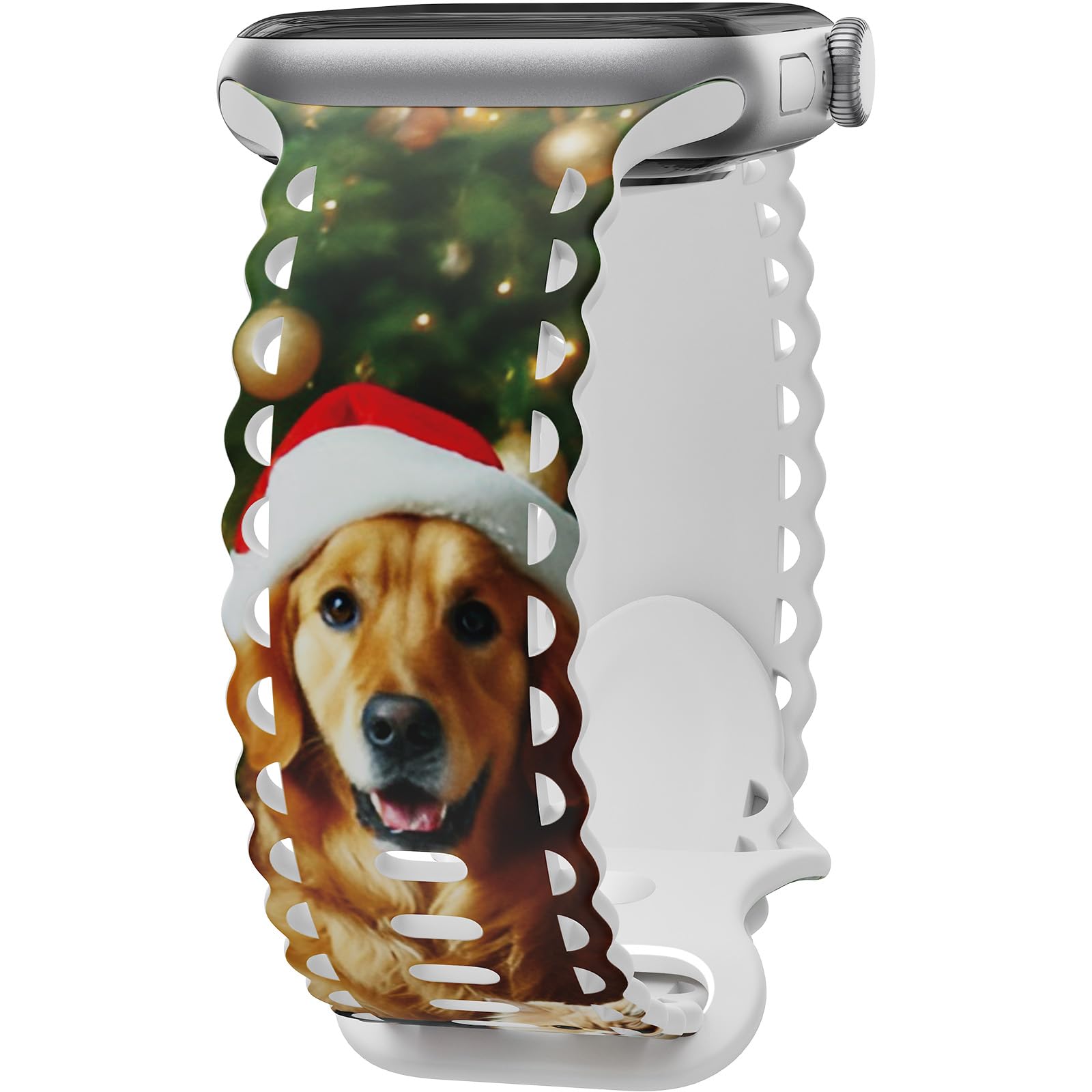 Compatible with Apple Watch Band 41mm 40mm 38mm 49mm 45mm 44mm 42mm Women, Christmas Hollow Soft Silicone Sports Strap For iWatch Ultra SE Series 10 9 8 7 6 5 4 3 2, Dog-42