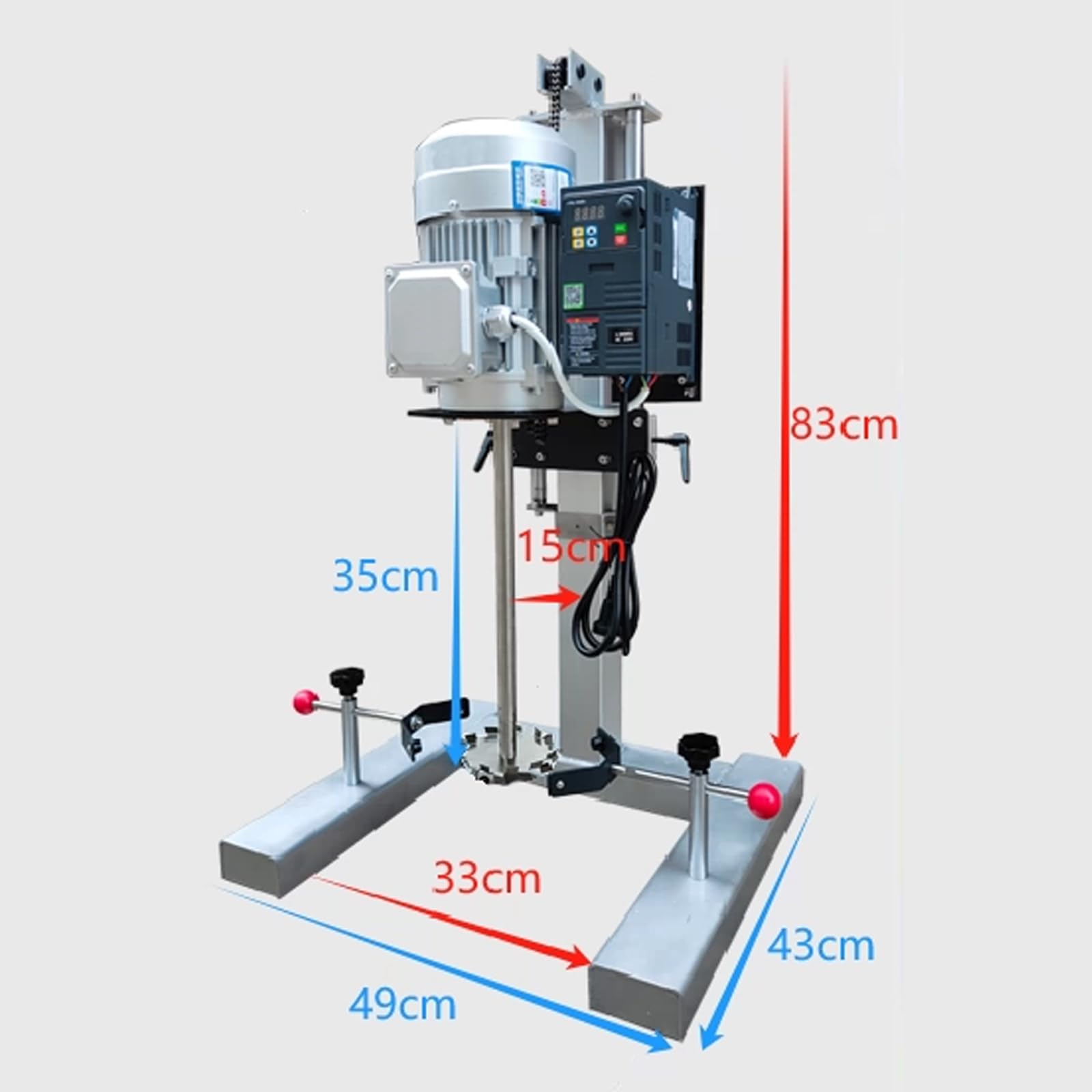 1.1KW Mezclador De Alta Potencia, Mezclador De Pintura Y Polvo, Mezclador De Pasta De Conversión De Frecuencia De Alta Velocidad, Mezclador De Dispersión Pequeño De Laboratorio(Size:220V)