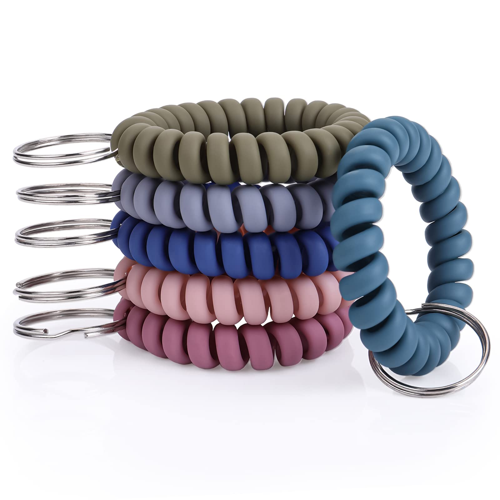 Lucky Line Bracciale Portachiavi A Spirale - Multicolore, Elastici 5 Cm, Estensibili Fino A 30,5 Cm - 10 Pezzi - 2