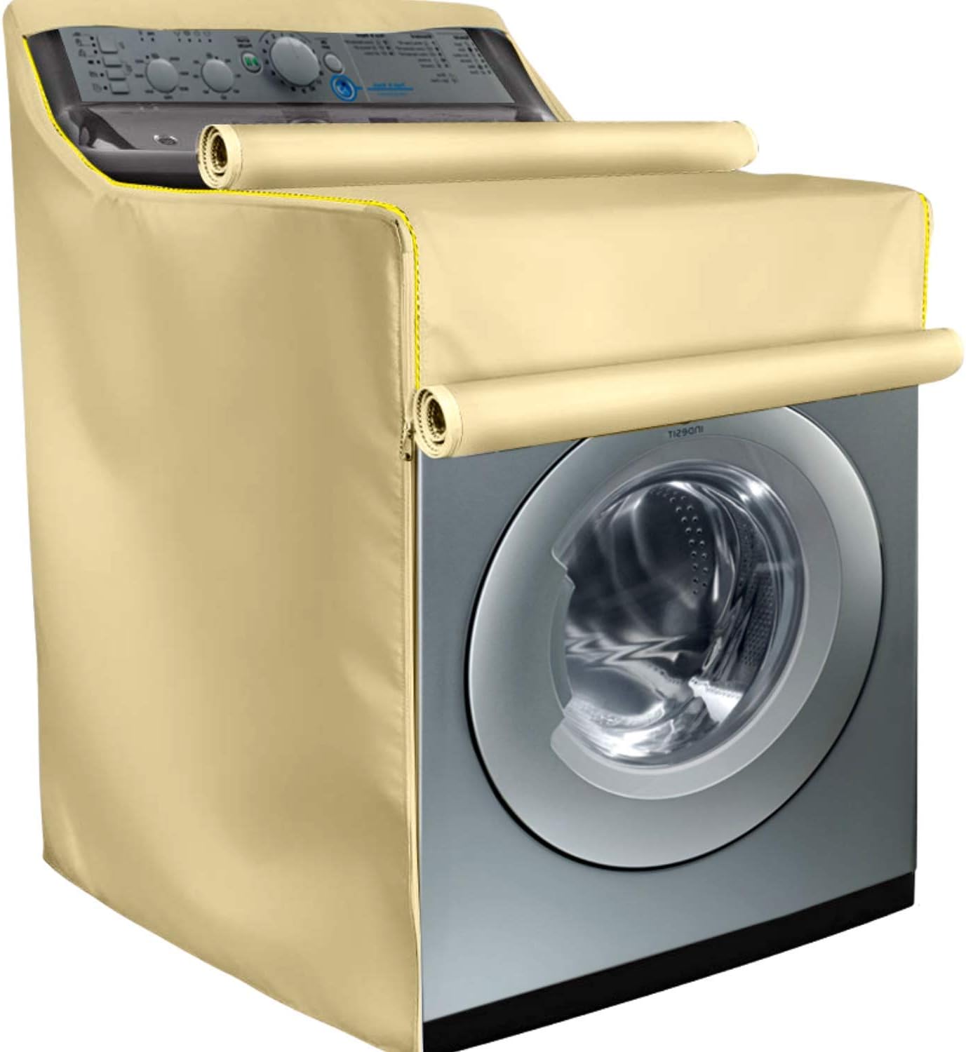 5 Sided Protection Washer Dryer Cover with Back Cover for Outdoor or Indoor | Secure Fit with Wide Straps and Snap Buckles | Protects from the Rain, Mud, Sun, and Strong Winds to Keep Looking Like New