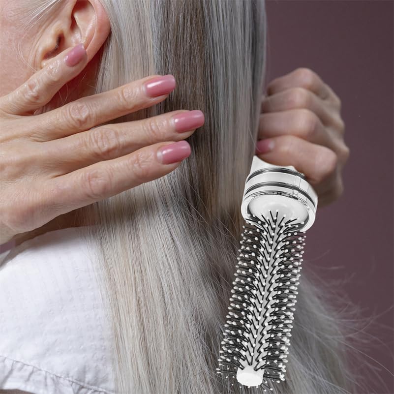 2pcs Round Hair Brush Compact Quiff Comb Retractable Curling Hairbrush Blow Drying Travel Styling Brush for Women