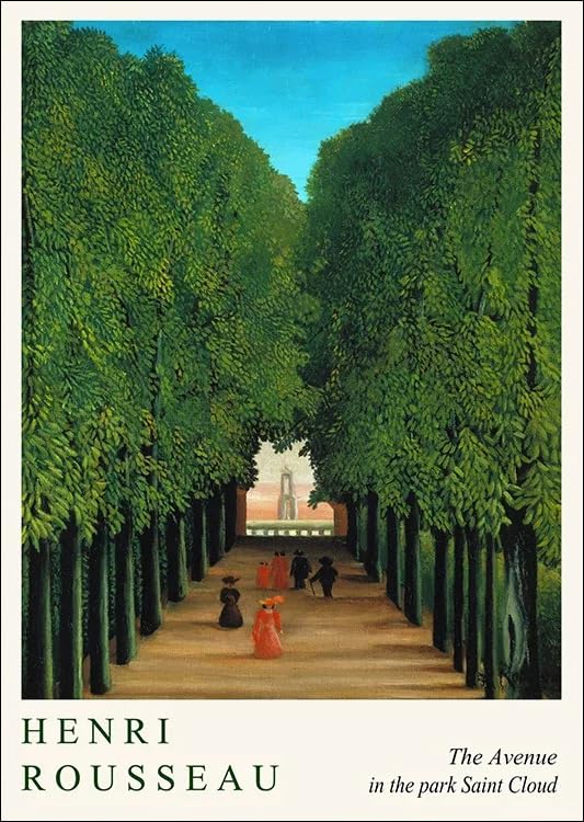 Affiches d’Henri Rousseau L’Avenue dans le parc Peinture sur toile 58x80cm