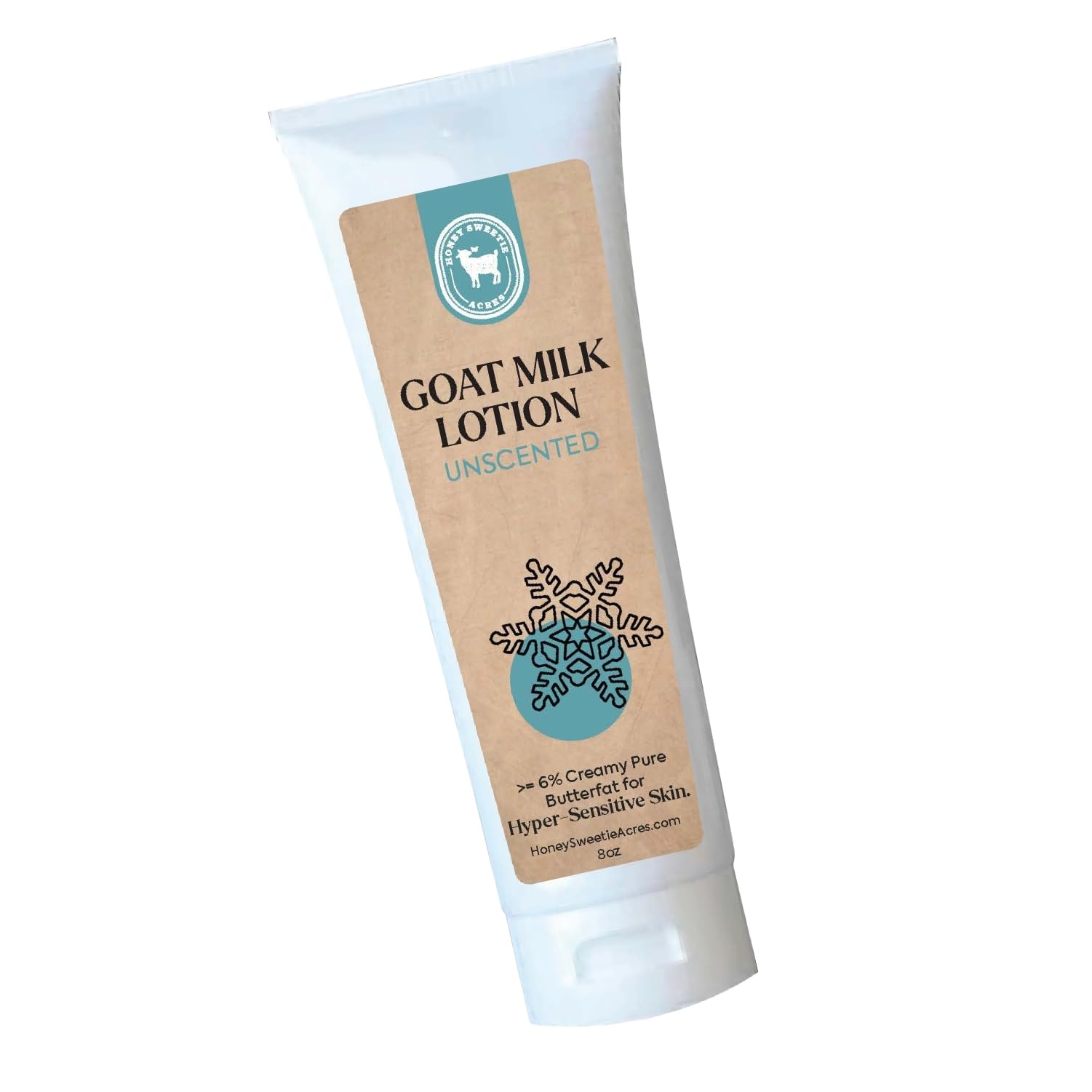 Honey Sweetie Acres Fresh Off The Goat All-Natural Goat Milk 8 oz Unscented Body Lotion is a cruelty-free, handmade lotion that hydrates and