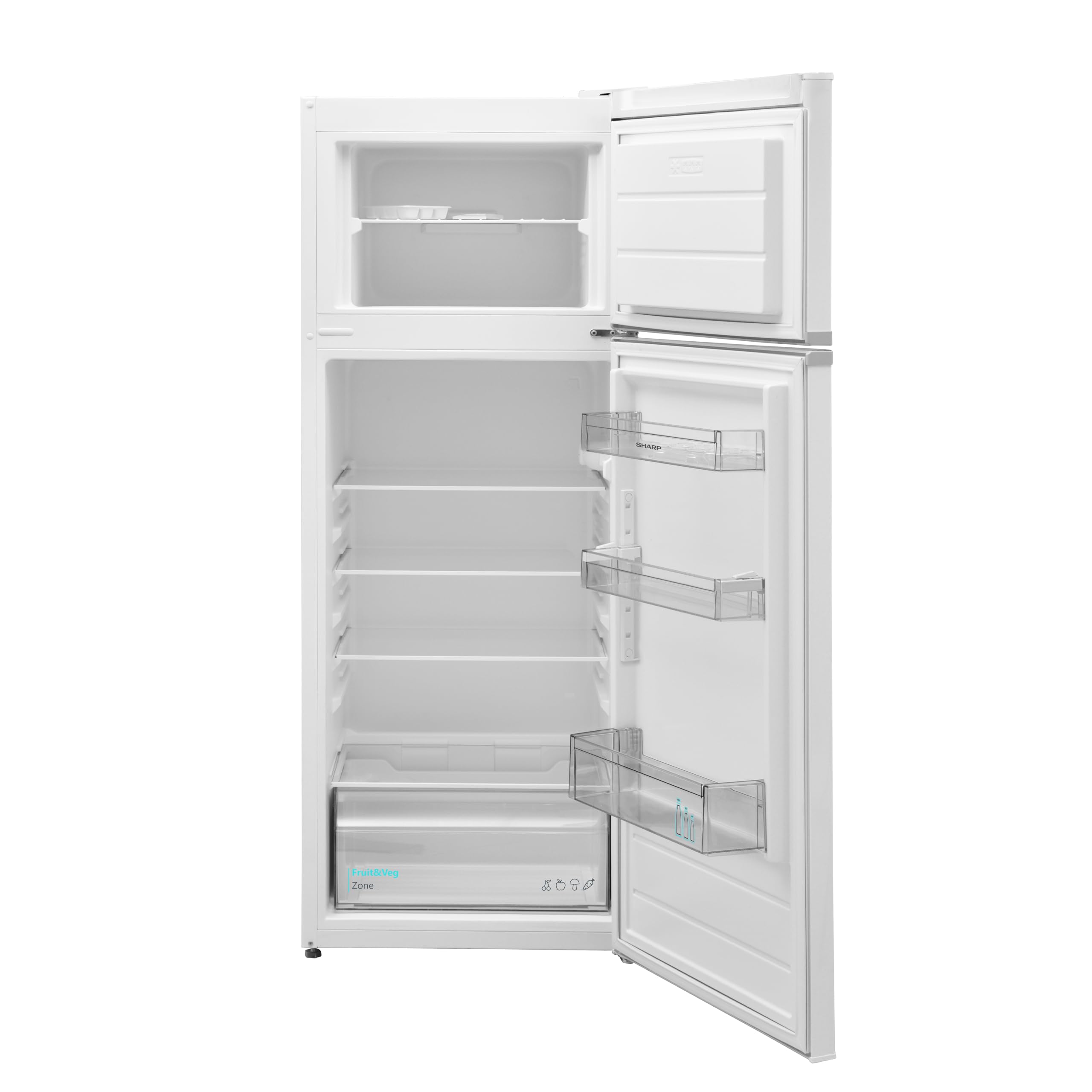 SHARP Réfrigérateur/Congélateur SJ-FTB01ITXWD-EU2 - Largeur : 54 cm - Volume : 213 l dont 42 l dans le congélateur - 39 dB - Système de refroidissement NanoFrost - Éclairage intérieur LED - Commande