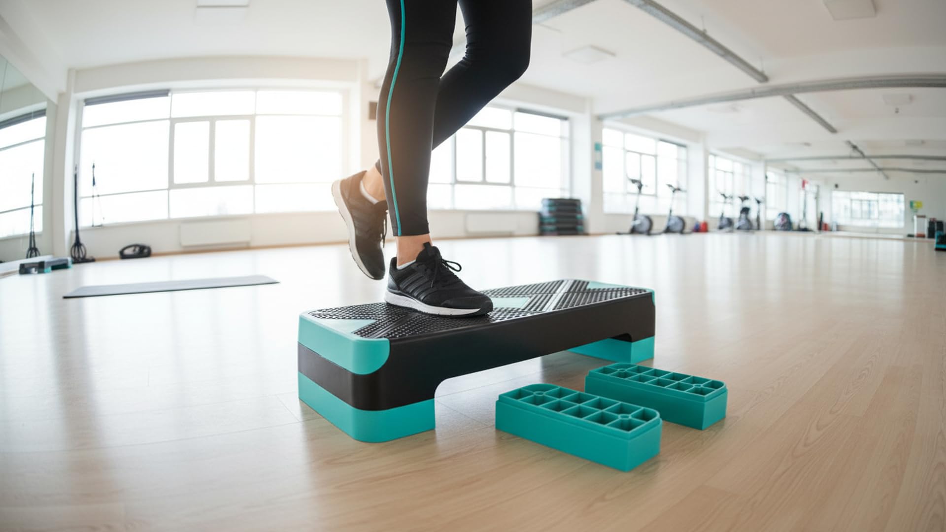 Simcox Aerobics Stepper Adjustable Home Gym Exercise Fitness stepper Adjustable Height, Supports up to 215kg, Perfect & Portable, Ideal for Cardio, Strength Training & Pilates(Yellow)-image-33